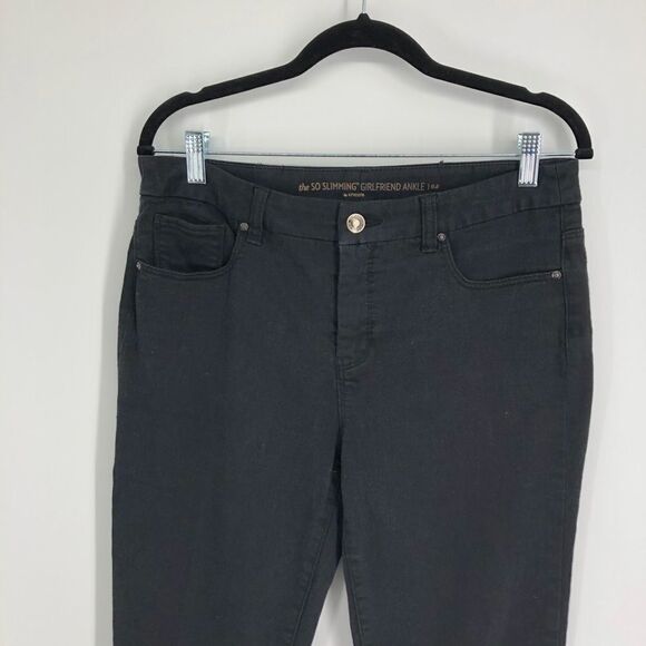 CHICO’S So Slimming Girlfriend Ankle‎ Jeans in Black - Picture 4 of 11